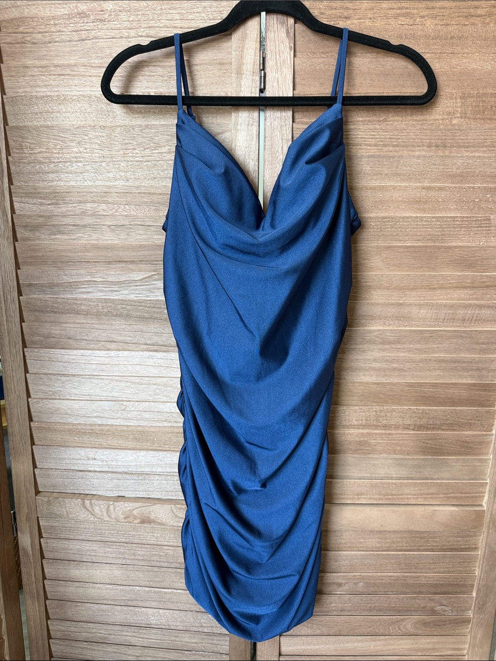 Windsor Navy Blue Cowl Neck Mini Dress